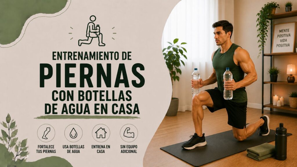 Entrenamiento de piernas con botellas de agua en casa