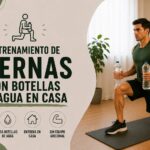 Entrenamiento de piernas con botellas de agua en casa